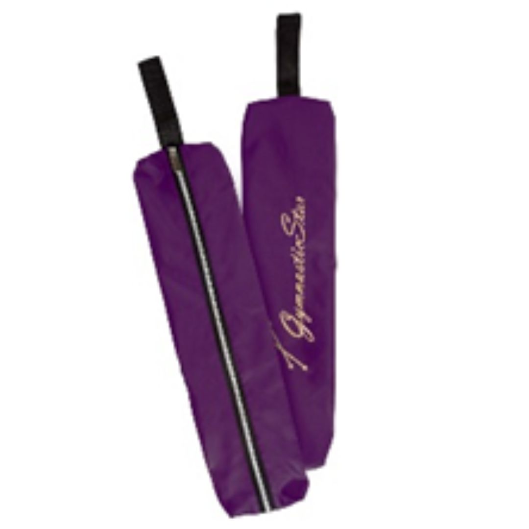 Purple cover for rhythmic gymnastics clubs with embroidery