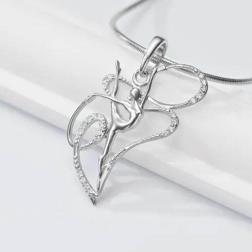 Silver Pendant “Girl performing with a Ribbon”