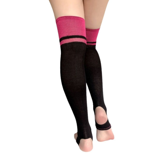 Leg Warmers Black with Fuschia