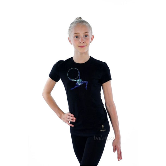 Gymnastics T-shirt with crystals