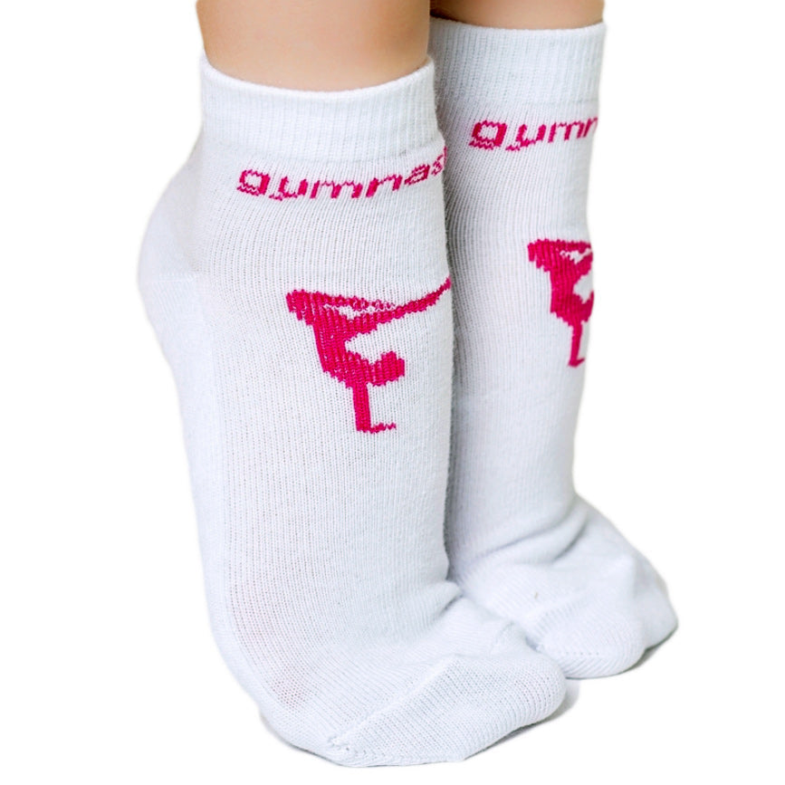 Set of 3 pairs of reinforced sole socks with gymnast print