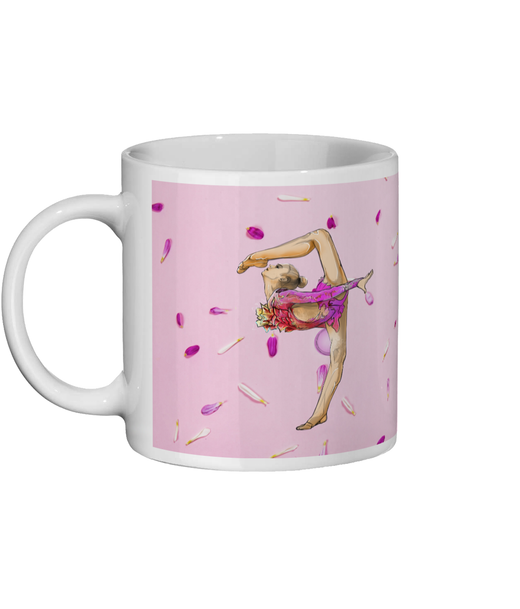Mug en céramique 325 ml (11 oz) pétales roses gymnaste