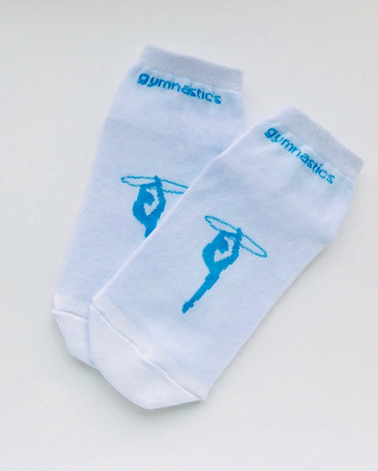 Reinforced sole socks with gymnast print