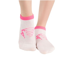 Load image into Gallery viewer, Reinforced sole socks with ribbon gymnast print
