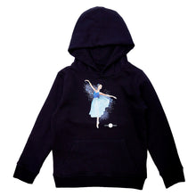 Load image into Gallery viewer, blue hoodie with ballerina print
