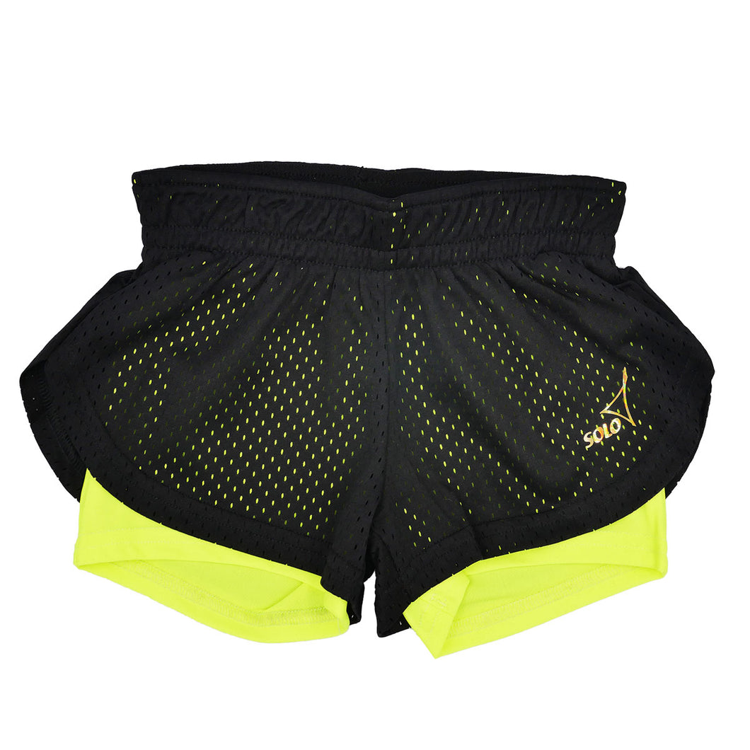 solo double layer shorts lime