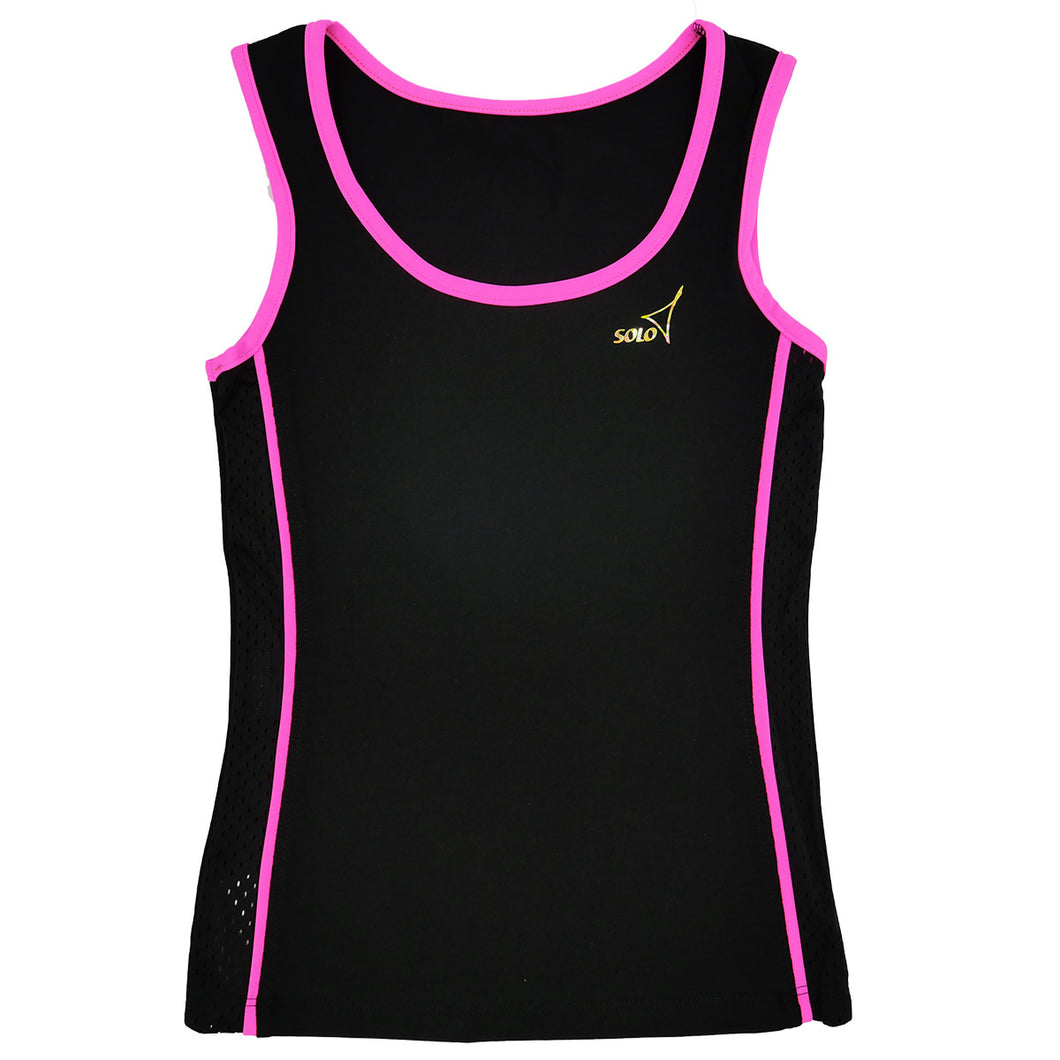 black tank top with pink trim