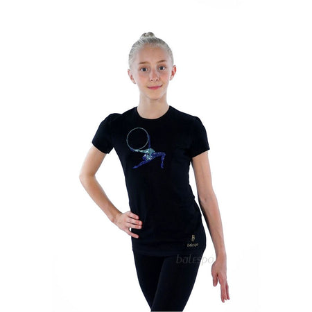 T-shirt de gymnastique avec cristaux 