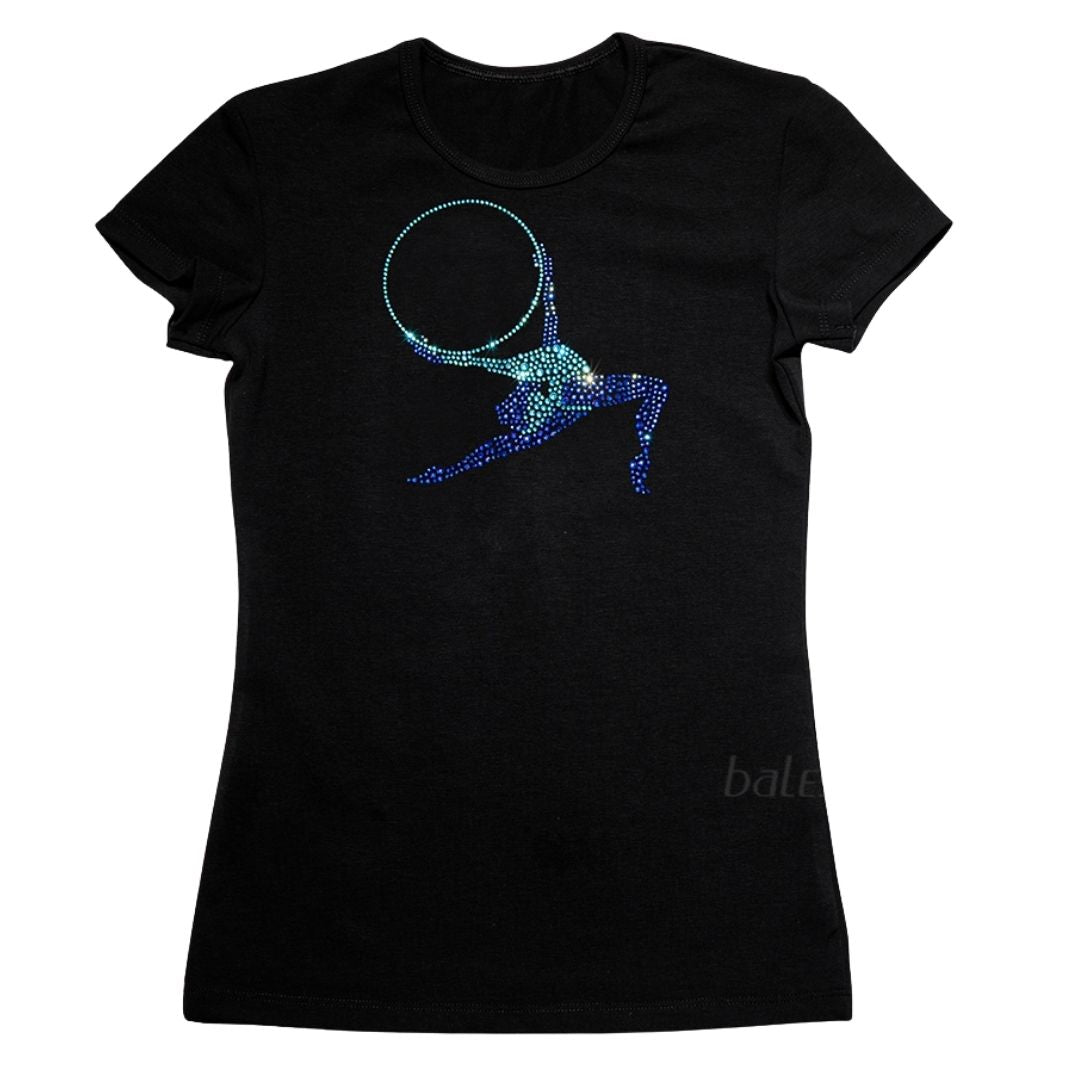 T-shirt de gymnastique avec cristaux 
