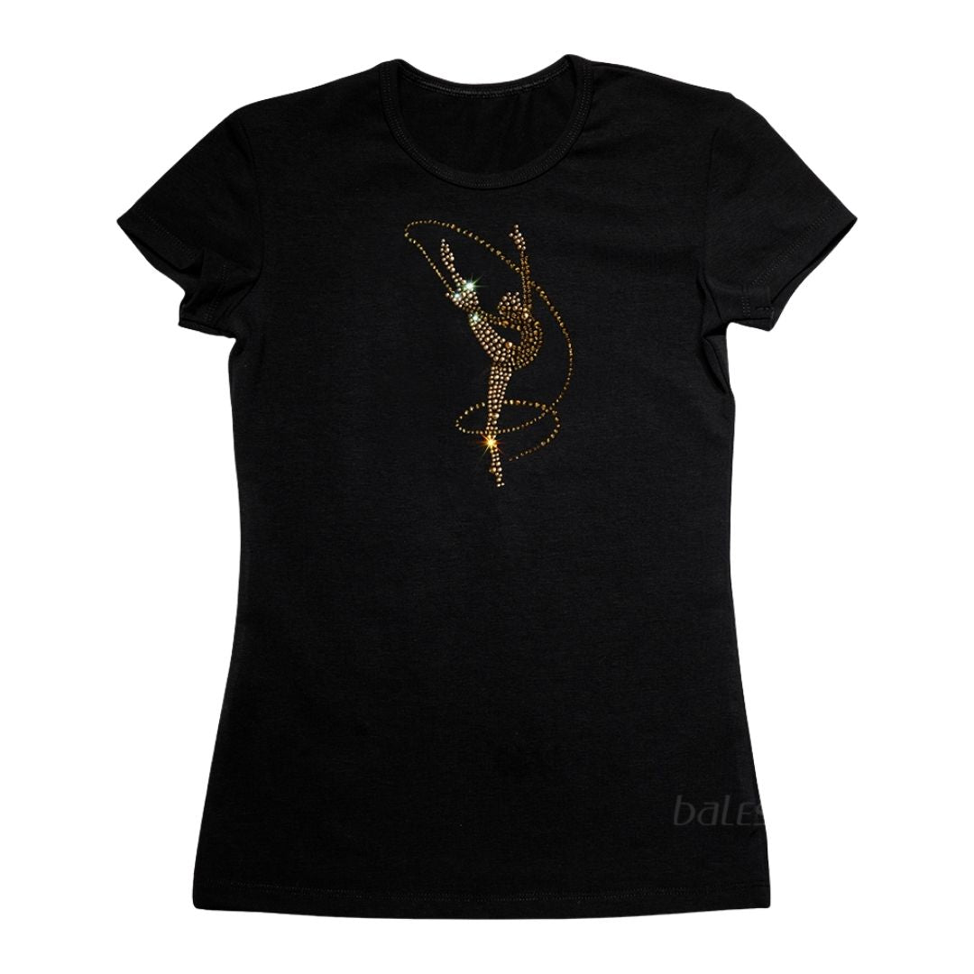 T-shirt de gymnastique avec cristaux 