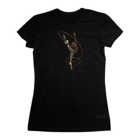 T-shirt de gymnastique avec cristaux 
